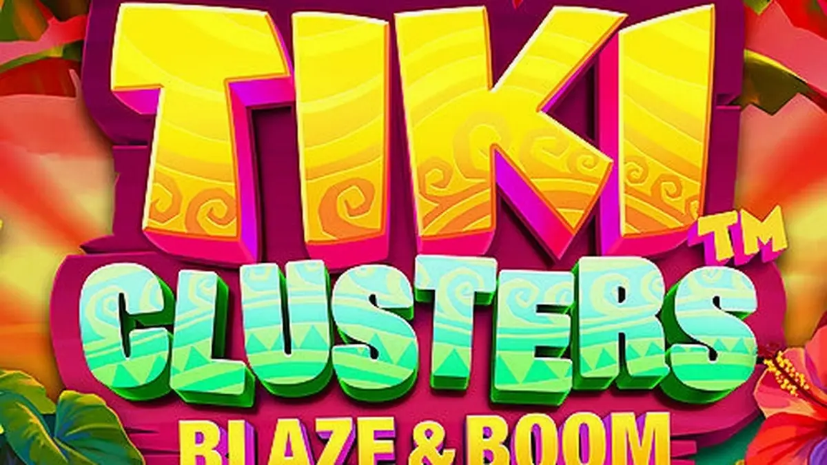 Tampilan visual slot Tiki Clusters Blaze & Boom dengan tema tropis yang cerah.