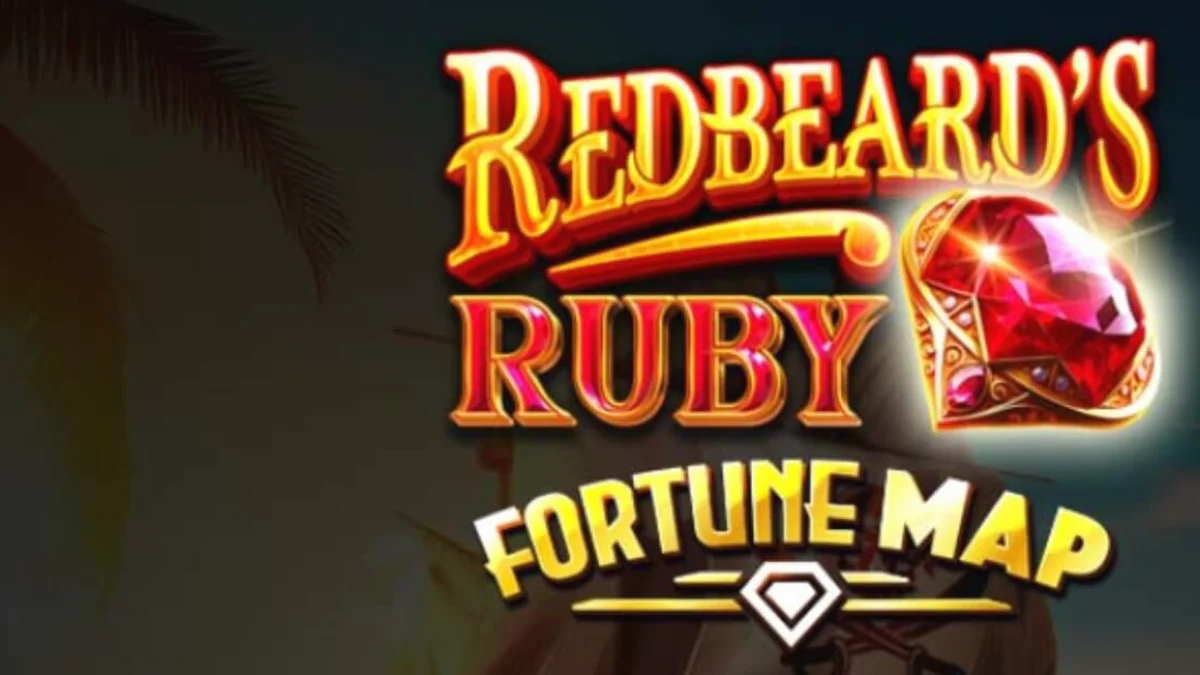 Pemandangan visual slot Redbeard’s Ruby dengan simbol bajak laut dan peta harta karun yang mendalam.